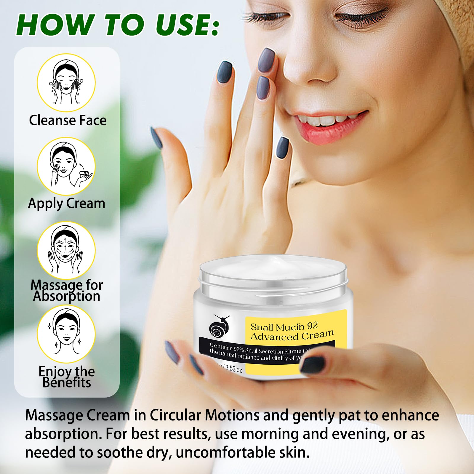Laraspi Snail Mucin 92% Lightweight Daily Face Moisturizer